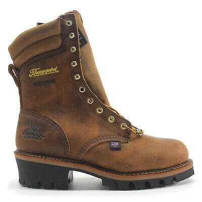 Pre-owned Thorogood Mens Boots 9" Logger Casual Lace-up Goodyear-storm-welt Leather