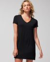Soma Women's Cool Nights Short Sleeve Night Gown In Black Size Medium |  In Black