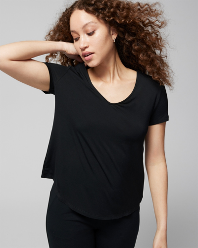 Soma Women's Cool Nights Short Sleeve Pajama T-shirt In Black Size Xs |