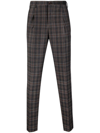 Incotex Trousers With Checked Pattern And Pockets In Brown