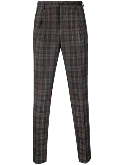 Incotex Checked Trousers Clothing In Brown
