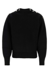 Ferragamo Button Detailed Knitted Sweater In Black