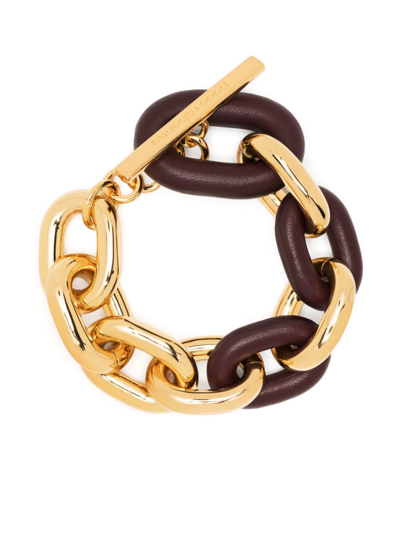 Rabanne Two-tone Design Cable-link Chain Bracelet In Gold