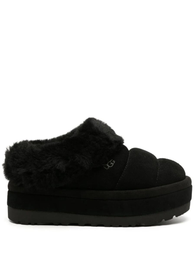 Ugg Womens Black Tazzlita Logo-embroidered Suede And Shearling Ankle Boots