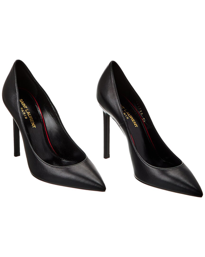 Saint Laurent Anja 105 Escarpin Leather Pump (authentic ) In Black