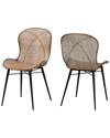 Baxton Studio Set Of 2 Sabelle Japandi Rattan Dining Chairs