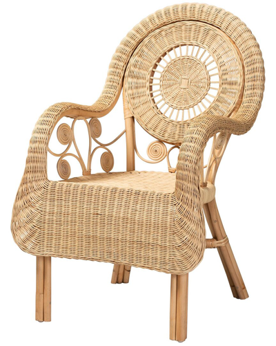 Baxton Studio Putri Modern Bohemian Rattan Arm Chair