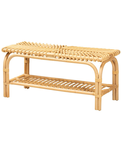 Baxton Studio Himari Modern Bohemian Rattan Accent Bench