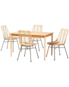 BAXTON STUDIO BAXTON STUDIO MANHATTAN MODERN BOHEMIAN RATTAN 5PC DINING SET