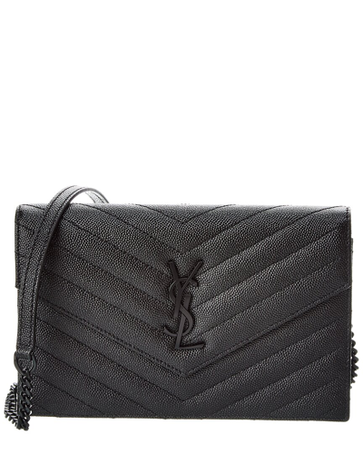 Saint Laurent Cassandre Matelasse Leather Shoulder Bag In Black