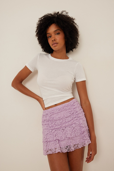 Na-kd Low Waist Frilled Laced Mini Skirt In Light Purple