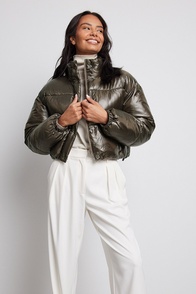 NA-KD x Hanna Schonberg belted shearling jacket in brown
