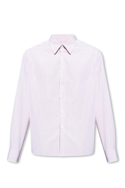 Lanvin Pinstripe-print Cotton Shirt In Weiss