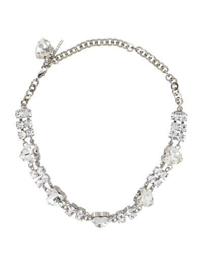 Alessandra Rich Embellished Lobster Clasp Fastened Choker Necklace In Silver