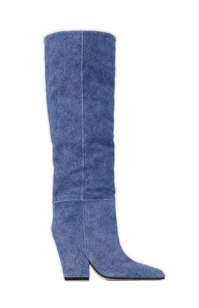 Paris Texas Jane 100 Boots - Leather - Blue In Black