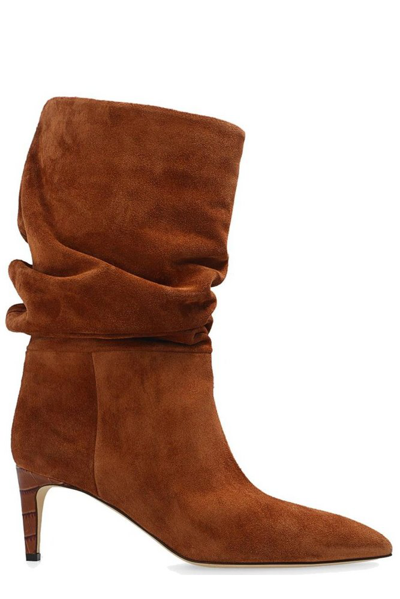 Paris Texas Womens Tan Slouchy Suede Heeled Ankle Boots