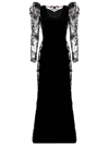 ALESSANDRA RICH ALESSANDRA RICH LACE PANELLED VELVET MAXI DRESS