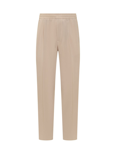 Z Zegna Straight Leg Pleated Joggers In Beige