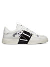 Valentino Garavani Men's Low-top Calfskin Vl7n Sneakers With Bands In White Black