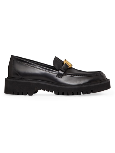 Valentino Garavani 15mm Vlogo Signature Leather Loafers In Black