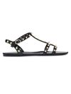 VALENTINO GARAVANI WOMEN'S ROCKSTUD FLAT RUBBER SANDALS