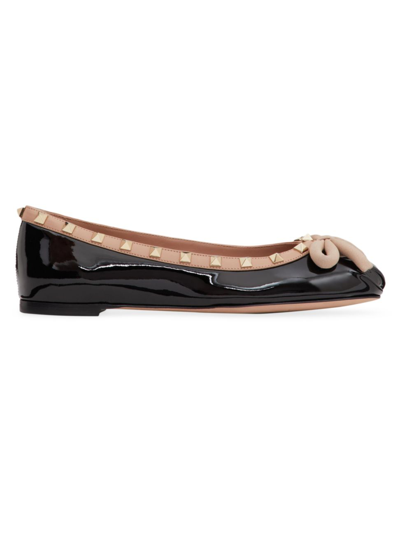 Valentino Garavani Rockstud Ballerina Flat In Black