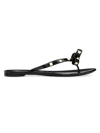 Valentino Garavani Mini Bow Sandals With Platinum-finish Studs In Black