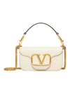 Valentino Garavani Women's Locò Small Shoulder Bag In Calfskin In Light Ivory