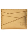 Loewe Leather Puzzle Card Holder In Gold