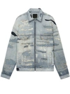 Givenchy Oversized Jacket In Rip And Repair Denim In Blue