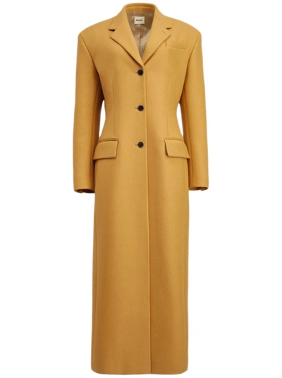 Khaite Single-breasted Wool-blend Coat In Brown