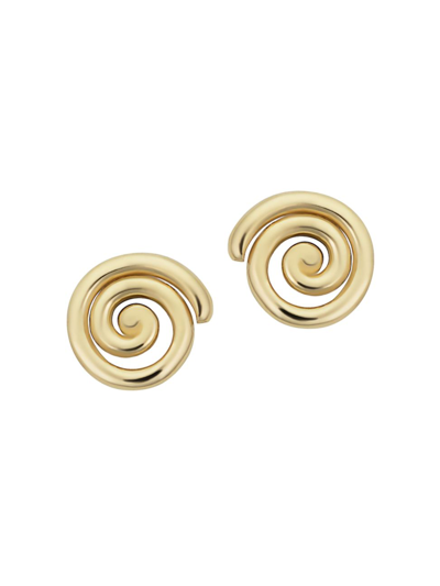 Oradina Women's 14k Yellow Gold Da Vinci Round Studs