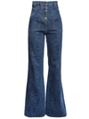 Etro Floral Pockets Flared Jeans In Blue