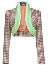 Area Faux Fur-trimmed Cropped Jacket In Brown