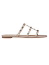 Valentino Garavani Women's Rockstud Flat Slide Sandals In Poudre