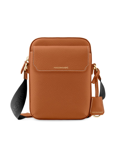 Maison De Sabre Maison De Sabré Small Leather Messenger Bag In Pecan Brown