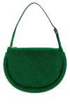 Jw Anderson Women Green Suede Bumper-moon Shoulder Bag In Green