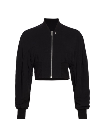 Rick Owens Women's College Jersey Bomber Jacket In Black