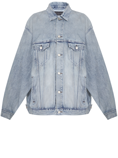 Balenciaga Oversized Denim Jacket In Blue