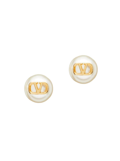 Valentino Garavani Women's Vlogo Signature Earrings With Pearls In White
