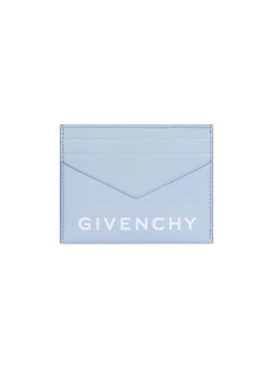 Givenchy Women's G Cut Card Holder In 4g Leather In Baby Blue