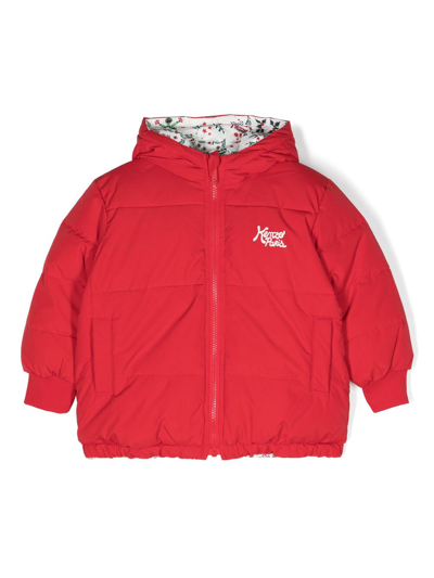 Kenzo Kids' Reversible Padded Jacket In Red