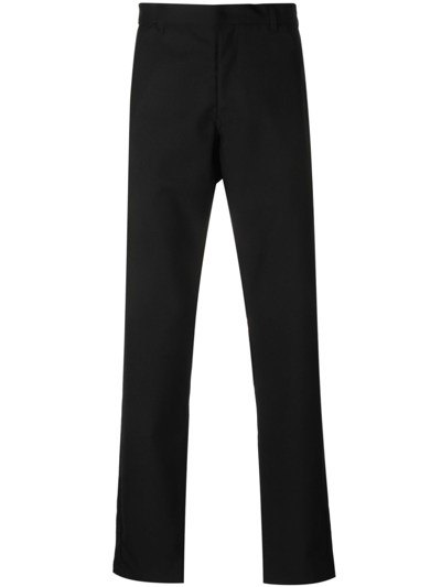 Comme Des Garçons Shirt Mid-rise Tapered Wool Trousers In Schwarz