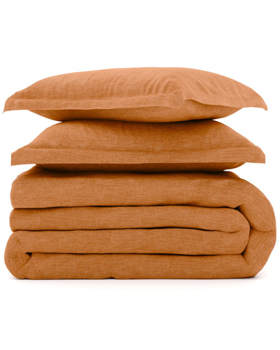 Rebecca Minkoff Soft Linen-blend 3pc Duvet Cover Set In Clay