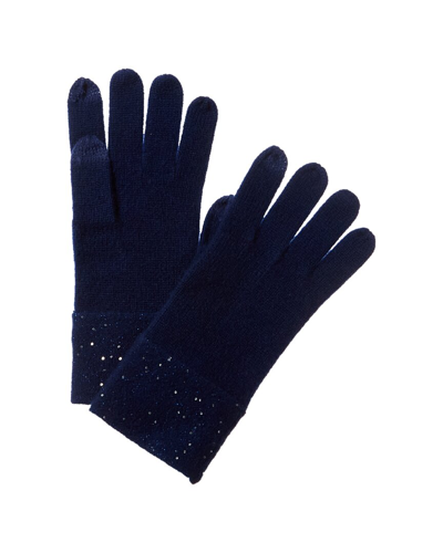 Sofiacashmere Sequin Cashmere Gloves In Blue