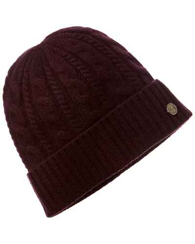 Bruno Magli Chunky Knit Cable Cashmere Hat In Purple