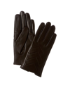 Phenix Quilted V Cashmere-lined Leather Gloves In Brown