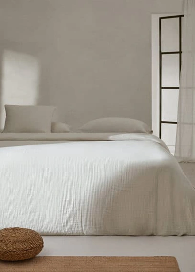 Mango Home Cotton Gauze Duvet Cover Queen Bed Light/pastel Grey