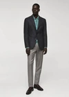 Mango Man Virgin Wool Combined Blazer Grey In Grey