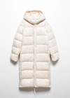 MANGO HOODED WATER-REPELLENT QUILTED JACKET OFF WHITE